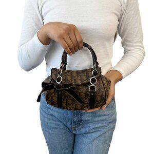 Christian Dior Vintage 2005 Romantique Trotter Monogram Mini Bag Brown [106004]